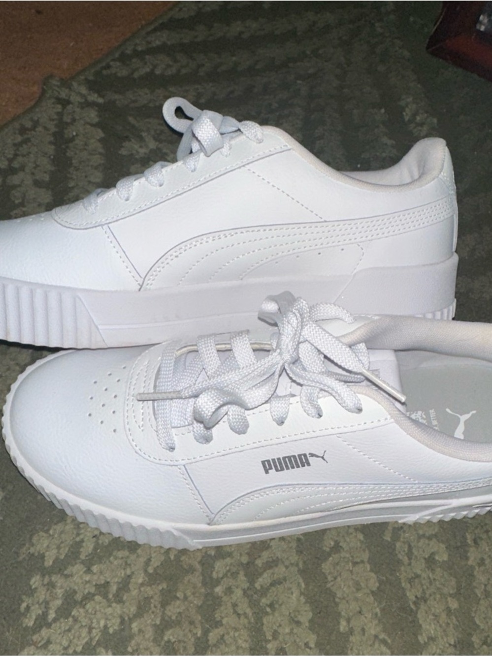 Puma White Low-Top Lace-Up Sneakers